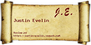 Justin Evelin névjegykártya