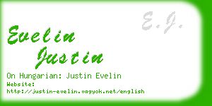 evelin justin business card